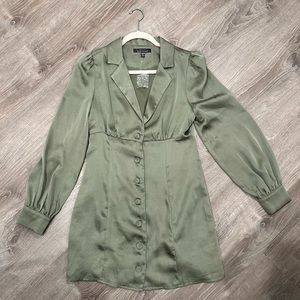 NWOT Green Long Sleeve Mini Dress